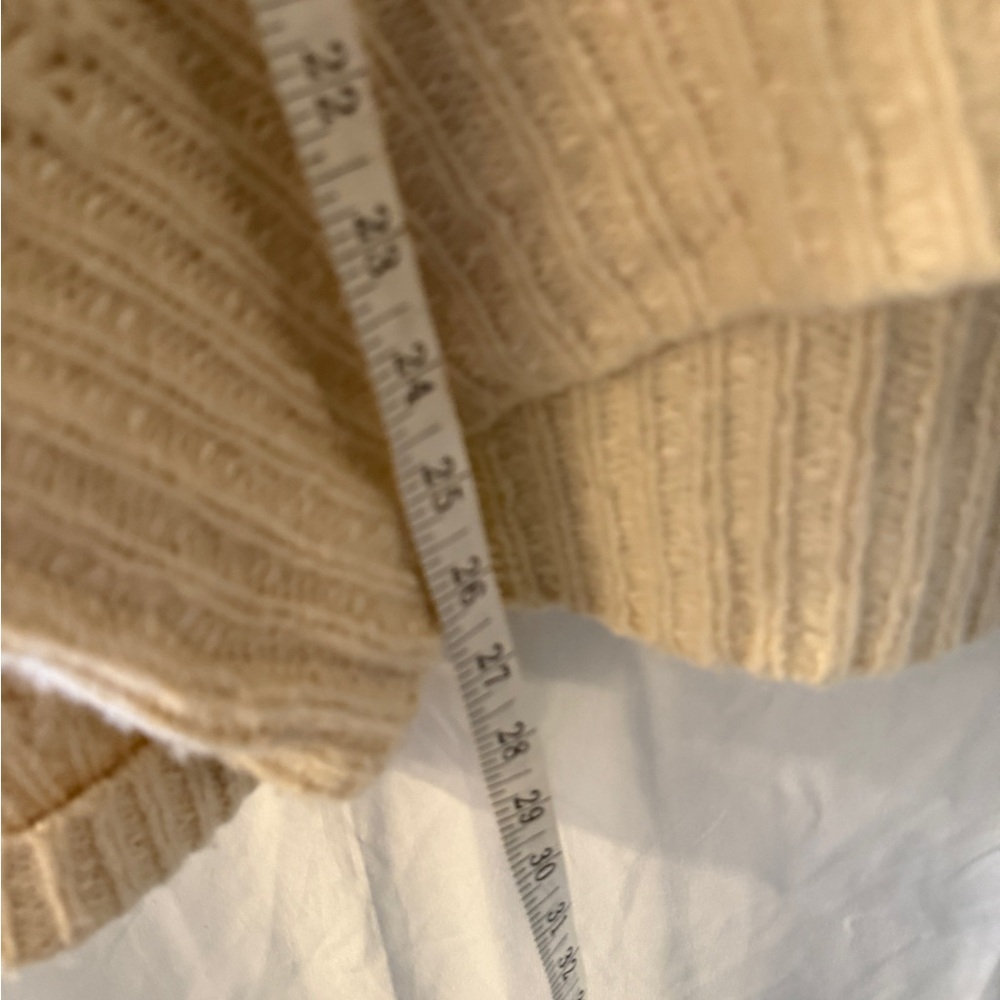 Anthropologie Pilcro wool mix Cream V-Neck oversized Sweater - Picture 9 of 9